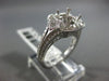 LARGE .69CT DIAMOND 14KT WHITE GOLD 3D 4 PRONG HEART SEMI MOUNT ENGAGEMENT RING