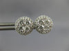 ESTATE LARGE .92CT DIAMOND 18KT WHITE GOLD 9mm CLUSTER ROUND HALO STUD EARRINGS