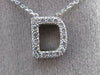 ESTATE .17CT DIAMOND 14KT WHITE GOLD 3D " D " INITIAL FLOATING PENDANT #21240