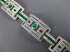 ESTATE EXTRA LARGE 14.61CT DIAMOND & AAA EMERALD 18KT WHITE GOLD TENNIS BRACELET