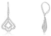 ESTATE 1.46CT DIAMOND 14KT WHITE GOLD TEAR DROP DOUBLE HEART LEVERBACK EARRINGS