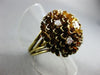 ESTATE LARGE .60CT DIAMOND 14K YELLOW GOLD HANDCRAFTED ETOILE FLOWER CLOVER RING