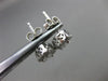 ESTATE .85CT DIAMOND 14KT WHITE GOLD 3D PEAR SHAPE CLASSIC HALO STUD EARRINGS