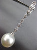LARGE .28CT DIAMOND & SOUTH SEA PEARL 18KT WHITE GOLD FILIGREE HANGING EARRINGS