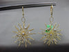 ESTATE EXTRA LARGE .46CT DIAMOND 18KT TWO TONE GOLD FLOWER HANDCRAFTED EARRINGS