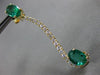 ESTATE LARGE 3.48CT DIAMOND & AAA EMERALD 14KT YELLOW GOLD 3D INFINITY EARRINGS