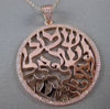 LARGE 925 SILVER HANDCRAFTED SHEMA ISRAEL CIRCULAR PENDANT & CHAIN #RELIG1