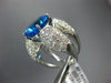 ESTATE EXTRA LARGE 12.25CT DIAMOND & AAA BLUE TOPAZ 18KT WHITE GOLD 3D FUN RING