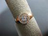 ESTATE .35CT DIAMONDS 14KT ROSE GOLD CLUSTER FLOWER HALO FRIENDSHIP PROMISE RING