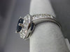 ESTATE WIDE 3.06CT DIAMOND & SAPPHIRE 14K WHITE GOLD DOUBLE HALO ENGAGEMENT RING