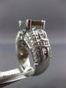 LARGE 1.55CT ROUND & BAGUETTE & PRINCESS DIAMOND 14KT WHITE GOLD SQUARE FUN RING