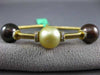 ESTATE LARGE .45CT DIAMOND & AAA SOUTH SEA PEARL 18K YELLOW GOLD BANGLE BRACELET