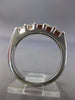 ESTATE .65CT DIAMOND 14KT WHITE GOLD 3D 5 STONE WEDDING ANNIVERSARY RING #1210