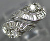 ESTATE .60CT DIAMOND 14KT WHITE GOLD 3D CLASSIC SWIRL ANNIVERSARY RING #26569