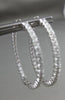 ESTATE LARGE 2.14CT DIAMOND 14K WHITE GOLD 3D DOUBLE SIDED CLASSIC HOOP EARRINGS