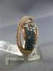 LARGE 1.37CT WHITE & BLUE DIAMOND 14KT ROSE GOLD MULTI ROW ANNIVERSARY LOVE RING