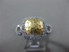 ESTATE WIDE .40CT DIAMOND 14KT WHITE & YELLOW GOLD SQUARE HAMMERED HALO FUN RING