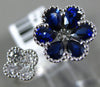 ESTATE 1.48CT DIAMOND & AAA SAPPHIRE 18KT WHITE GOLD 3D DOUBLE FLOWER LOVE RING