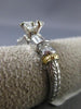ANTIQUE .87CT DIAMOND 14K TWO TONE GOLD CLASSIC MARQUISE ENGAGEMENT RING #22424