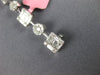 ESTATE 3.80CT ROUND & BAGUETTE DIAMOND 18KT WHITE GOLD 3D SQUARE TENNIS BRACELET