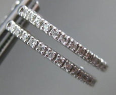 ESTATE .55CT ROUND DIAMOND 14KT WHITE GOLD 3D CLASSIC INSIDE OUT HOOP EARRINGS