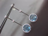 ESTATE LARGE 6.0CT DIAMOND & BLUE TOPAZ 14KT WHITE & BLACK GOLD 3D HALO EARRINGS