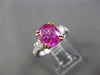 ESTATE 3.73CT DIAMOND & PINK SAPPHIRE 18KT TWO TONE GOLD 3 STONE ENGAGEMENT RING