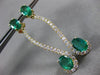 ESTATE LARGE 3.48CT DIAMOND & AAA EMERALD 14KT YELLOW GOLD 3D INFINITY EARRINGS