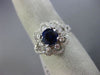 WIDE 1.92CT DIAMOND & AAA SAPPHIRE 14KT WHITE GOLD FLOWER HALO ENGAGEMENT RING