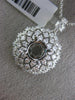 ESTATE EXTRA LARGE 1.54CT DIAMOND 18K WHITE GOLD 3D SUN BURST SEMI MOUNT PENDANT