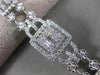 ESTATE LARGE 2.11CT DIAMOND 18KT WHITE GOLD 3D HALO LINK SQUARE TENNIS BRACELET