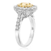 ESTATE 1.52CT WHITE & FANCY YELLOW DIAMOND 18KT WHITE GOLD OVAL ENGAGEMENT RING