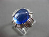 ANTIQUE PLATINUM 14.0CT DIAMOND & CABOCHON SAPPHIRE FILIGREE ENGAGEMENT RING E/F