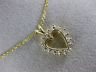 ESTATE .15CT ROUND DIAMOND 14KT YELLOW GOLD 3D CLASSIC OPEN HEART PENDANT #19144