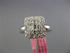 WIDE .78CT ROUND & BAGUETTE DIAMOND 18KT WHITE GOLD SQUARE HALO FRIENDSHIP RING