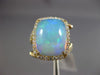 ESTATE 5.73CT DIAMOND & AAA OPAL 14K YELLOW GOLD 3D SQUARE HALO CRISS CROSS RING