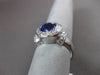 ESTATE LARGE 2.08CT DIAMOND & AAA TANZANITE 14K WHITE GOLD BEZEL ENGAGEMENT RING