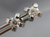 ESTATE LARGE 1.10CT DIAMOND 14KT WHITE GOLD SOLITAIRE FLOWER STUD EARRINGS #1409