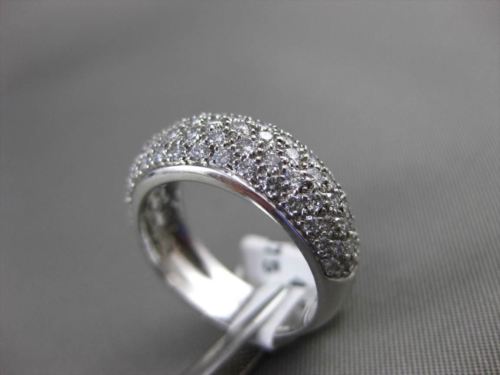 ESTATE WIDE 1.13CT DIAMOND PLATINUM FIVE ROW PAVE WEDDING ANNIVERSARY RING