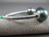 ESTATE LARGE .45CT DIAMOND & AAA TAHITIAN PEARL 18KT WHITE GOLD BANGLE BRACELET