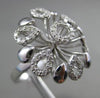 ESTATE LARGE .41CT DIAMOND 14KT WHITE GOLD 3D HANDCRAFTED FLOWER RING F/G VSSI