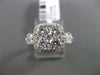 ESTATE WIDE 1.41CT DIAMOND 18K WHITE GOLD 3D SQUARE HALO ENGAGEMENT PROMISE RING