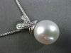 ESTATE .08CT DIAMOND & SOUTH SEA PEARL 14KT WHITE GOLD 3D BUTTERFLY LOVE PENDANT