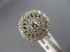 ESTATE WIDE .74CT ROUND DIAMOND 14KT WHITE GOLD 3D FILIGREE MILGRAIN FLOWER RING