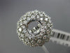 ESTATE LARGE 1.44CT DIAMOND 14KT WHITE GOLD 3D FLOWER SEMI MOUNT ENGAGEMENT RING