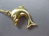 ESTATE 14KT YELLOW GOLD DOUBLE SIDED HAPPY CUTE DOLPHIN PENDANT & CHAIN #25088