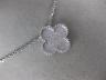 ESTATE LARGE 1.59CT WHITE & PINK DIAMOND 18KT WHITE & ROSE GOLD FLOWER NECKLACE