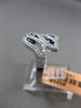 ESTATE WIDE .84CT DIAMOND & AAA SAPPHIRE 14KT WHITE GOLD MULTI LEAF ETOILE RING