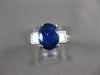 ESTATE LARGE 3.70CT DIAMOND & AAA SAPPHIRE 18K WHITE GOLD ENGAGEMENT RING #26284