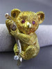 ANTIQUE LARGE DIAMOND & AAA RUBY 18KT GOLD AUSTRALIAN KOALA TEDDY BEAR PIN #1441